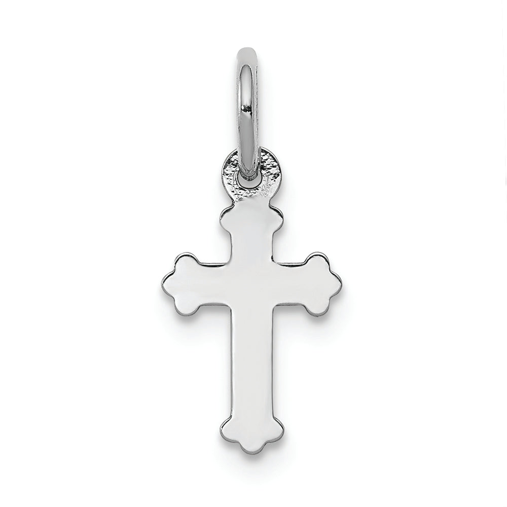 FJC Finejewelers 14k White Gold Mini Polished Cross Charm