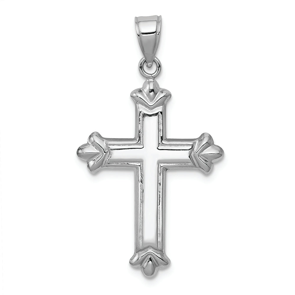 FJC Finejewelers 14k White Gold Reversible Bright Cut Cross Charm