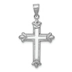 FJC Finejewelers 14k White Gold Reversible Bright Cut Cross Charm