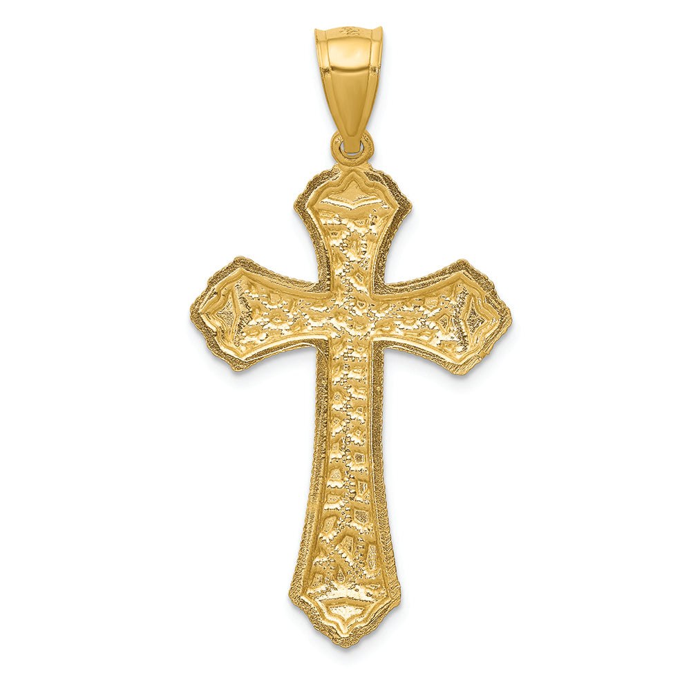 FJC Finejewelers 14k Yellow Gold Bright Cut Budded Cross Charm