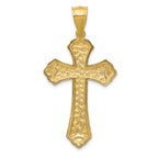 FJC Finejewelers 14k Yellow Gold Bright Cut Budded Cross Charm
