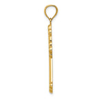 FJC Finejewelers 14k Yellow Gold Satin Polished Budded Cross Charm