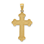 FJC Finejewelers 14k Yellow Gold Satin Polished Budded Cross Charm