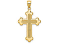 FJC Finejewelers 14k Yellow Gold Satin Polished Budded Cross Charm