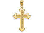 FJC Finejewelers 14k Yellow Gold Satin Polished Budded Cross Charm