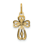 FJC Finejewelers 14k Yellow Gold Bright Cut Polished Small Cross Charm
