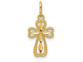FJC Finejewelers 14k Yellow Gold Bright Cut Polished Small Cross Charm