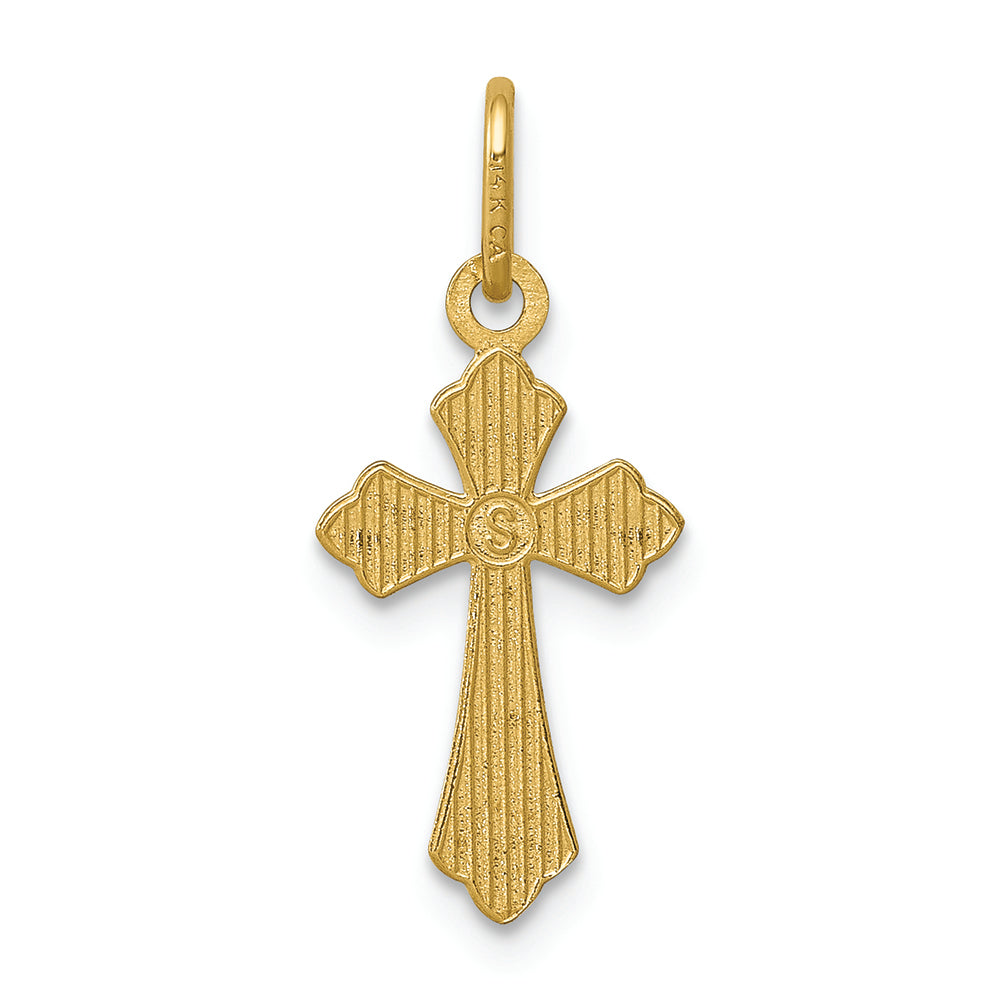 FJC Finejewelers 14k Yellow Gold Polished Bright Cut Small Cross Charm