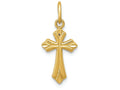 FJC Finejewelers 14k Yellow Gold Polished Bright Cut Small Cross Charm