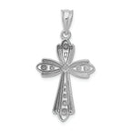 FJC Finejewelers 14k White Gold Polished Bright Cut Fancy Cross Charm