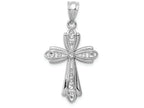 FJC Finejewelers 14k White Gold Polished Bright Cut Fancy Cross Charm