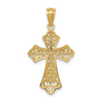 FJC Finejewelers 14k Yellow Gold Polished Filigree Cross Charm