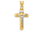 FJC Finejewelers 14k Two-tone Gold Polished Crucifix Charm