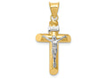 FJC Finejewelers 14k Two-tone Gold Polished Crucifix Charm
