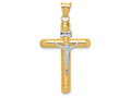 FJC Finejewelers 14k Two-tone Gold Polished Crucifix Charm