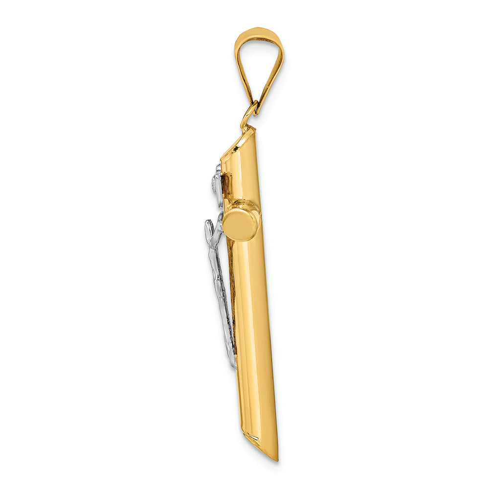 FJC Finejewelers 14k Two-tone Gold Polished Crucifix Charm