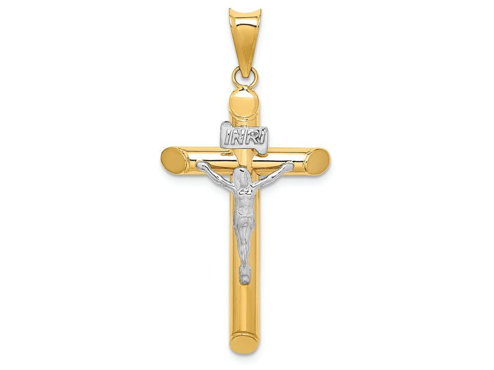 FJC Finejewelers 14k Two-tone Gold Polished Crucifix Charm