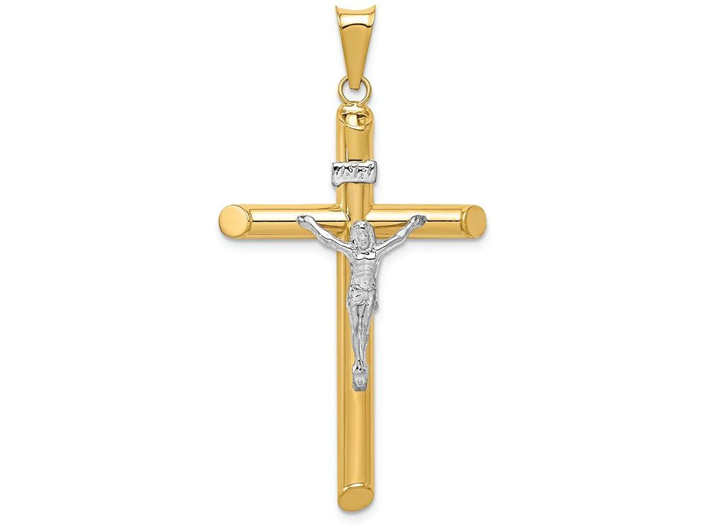 FJC Finejewelers 14k Two-tone Gold Polished Crucifix Charm
