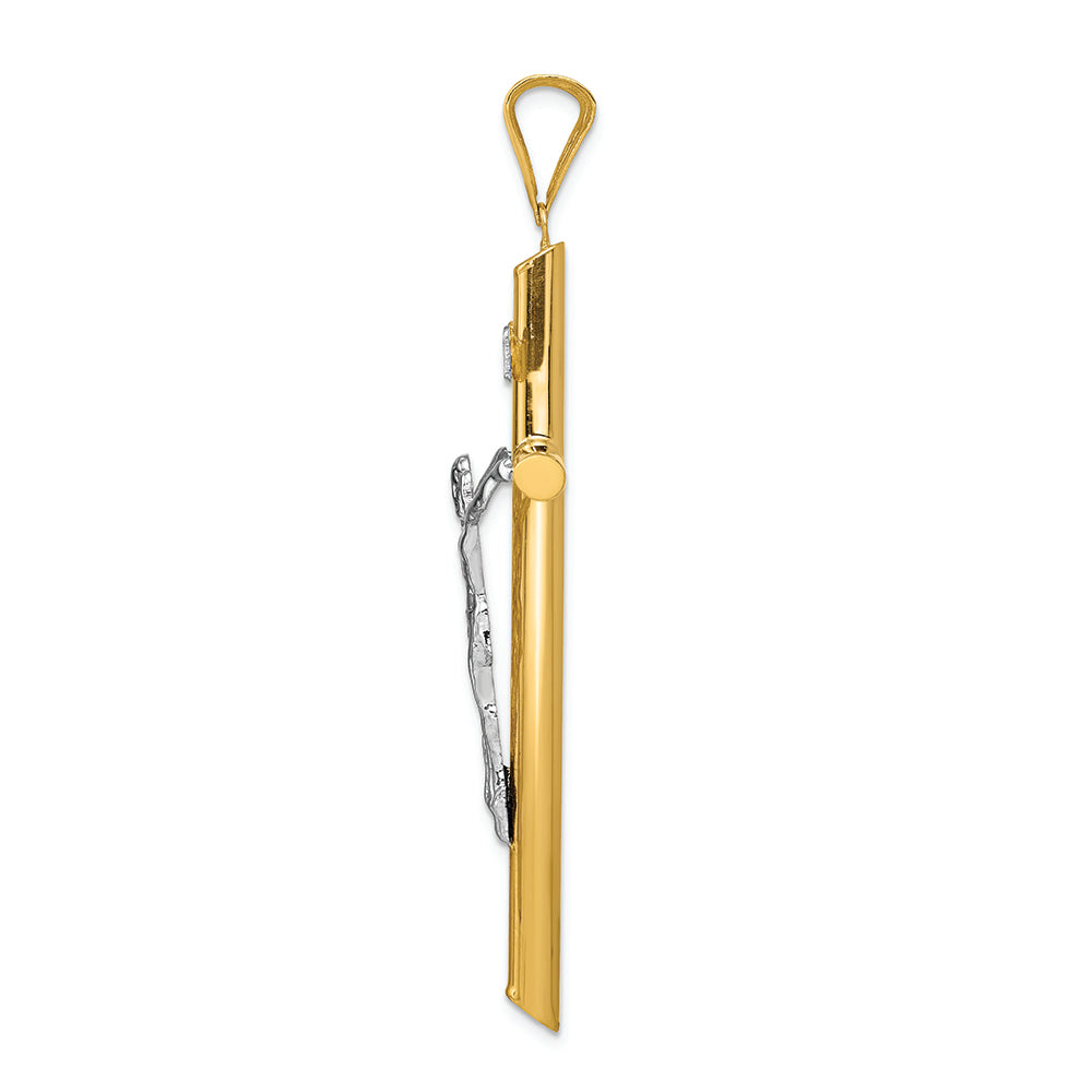 FJC Finejewelers 14k Two-tone Gold Polished Crucifix Charm