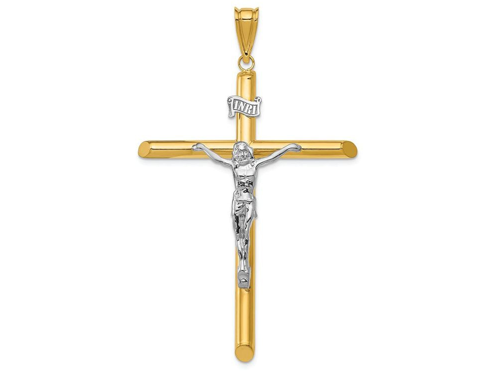 FJC Finejewelers 14k Two-tone Gold Polished Crucifix Charm