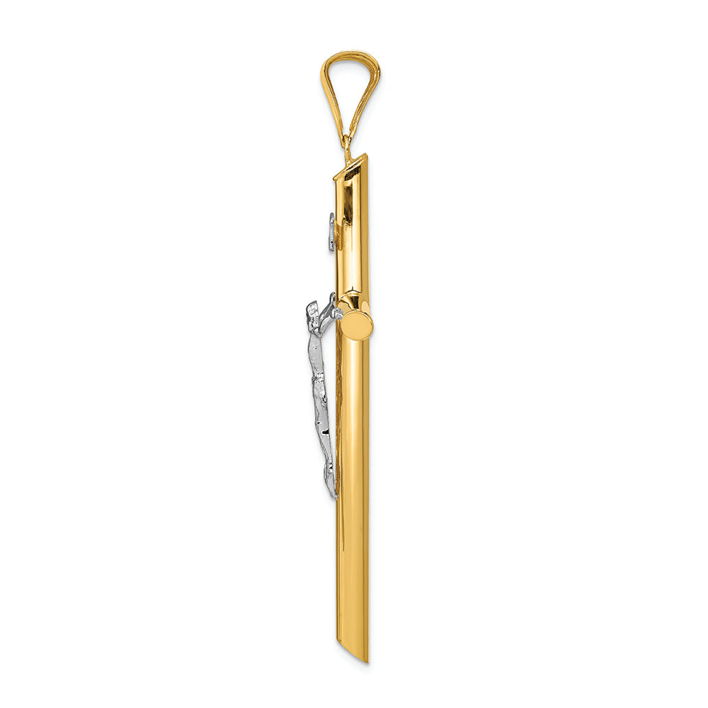 FJC Finejewelers 14k Two-tone Gold Polished Crucifix Charm