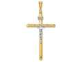 FJC Finejewelers 14k Two-tone Gold Polished Crucifix Charm