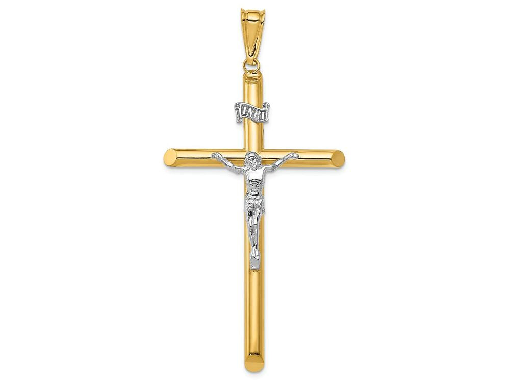 FJC Finejewelers 14k Two-tone Gold Polished Crucifix Charm