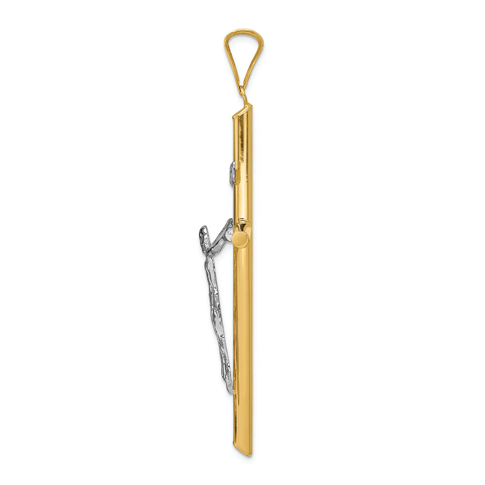 FJC Finejewelers 14k Two-tone Gold Polished Jesus Crucifix Charm