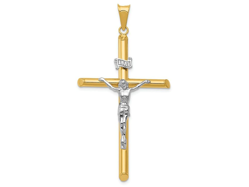 FJC Finejewelers 14k Two-tone Gold Polished Jesus Crucifix Charm