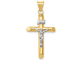 FJC Finejewelers 14k Two-tone Gold Polished Jesus Crucifix Charm