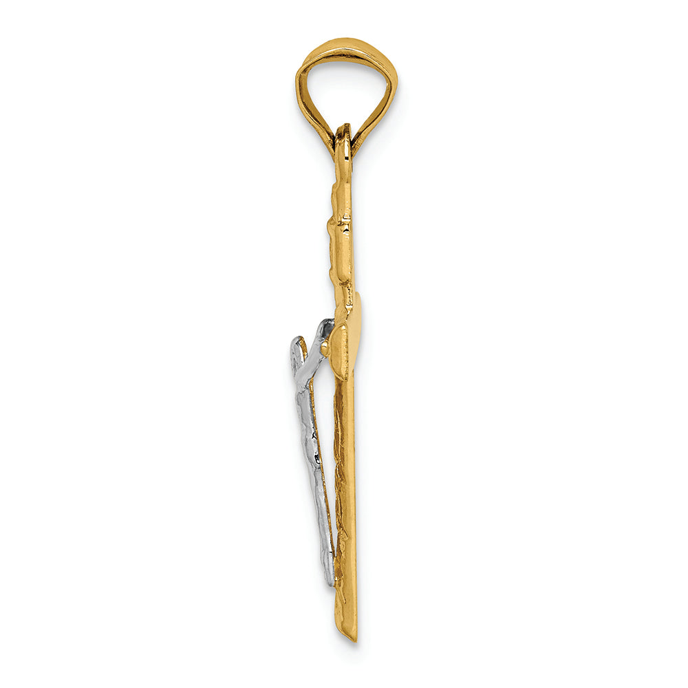 FJC Finejewelers 14k Two-tone Gold Crucifix Charm