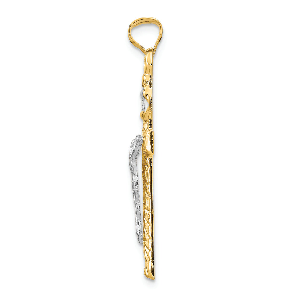 FJC Finejewelers 14k Two-tone Gold Crucifix Charm