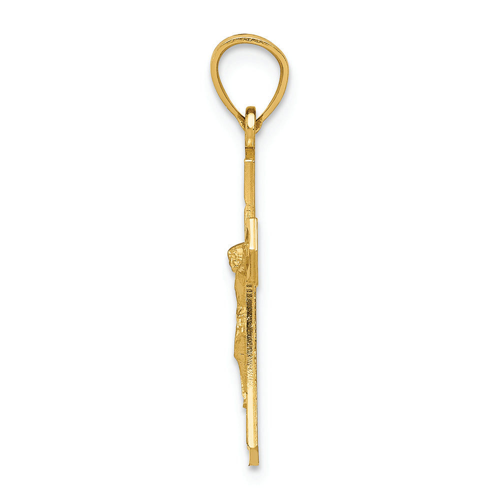 FJC Finejewelers 14k Yellow Gold Bright Cut Crucifix Charm