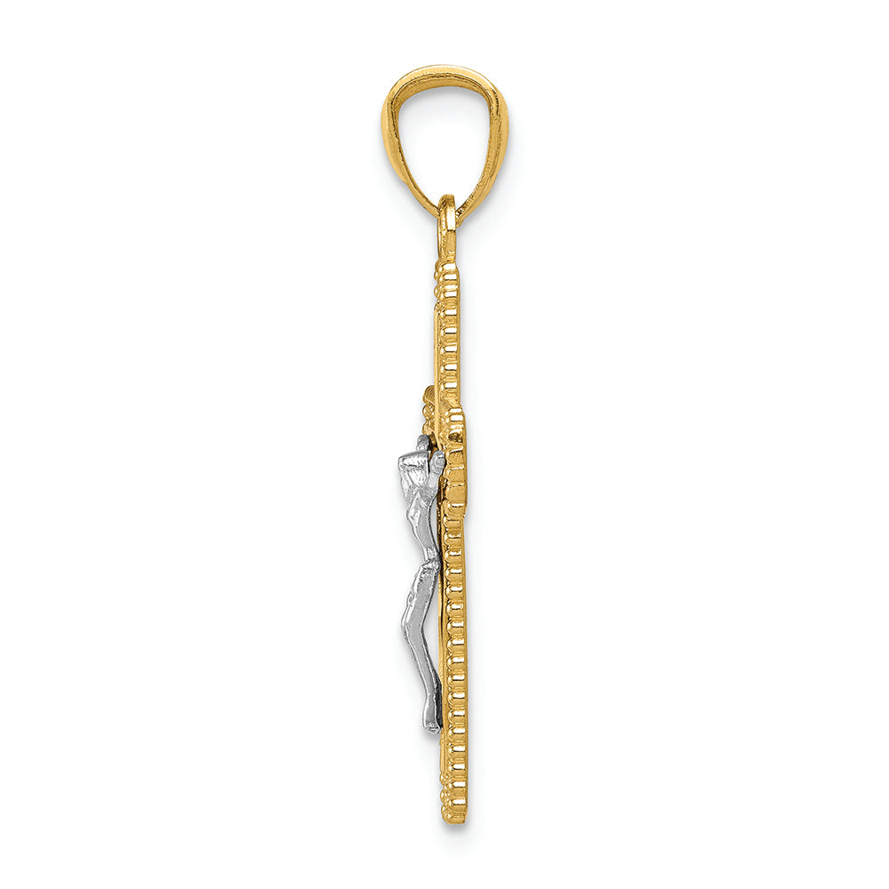 FJC Finejewelers 14k Two-tone Gold Polished Crucifix Charm