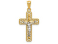 FJC Finejewelers 14k Two-tone Gold Polished Crucifix Charm