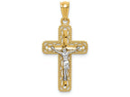 FJC Finejewelers 14k Two-tone Gold Polished Crucifix Charm