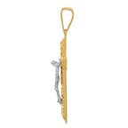 FJC Finejewelers 14k Two-tone Gold Bright Cut Crucifix Charm