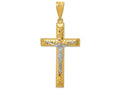FJC Finejewelers 14k Two-tone Gold Bright Cut Crucifix Charm