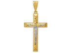 FJC Finejewelers 14k Two-tone Gold Bright Cut Crucifix Charm