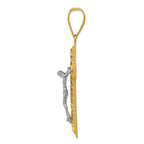 FJC Finejewelers 14k Two-tone Gold Bright Cut Crucifix Charm