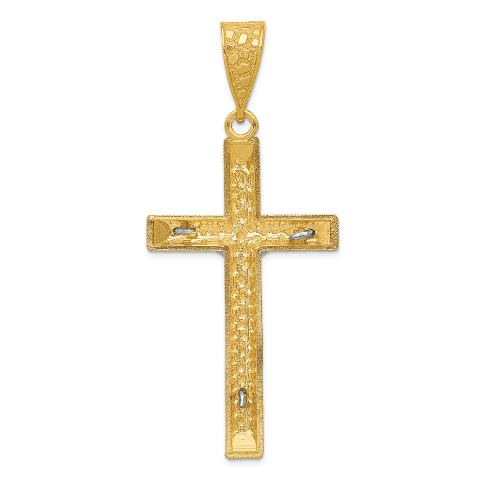 FJC Finejewelers 14k Two-tone Gold Bright Cut Crucifix Charm
