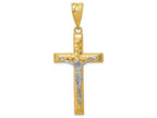 FJC Finejewelers 14k Two-tone Gold Bright Cut Crucifix Charm