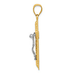 FJC Finejewelers 14k Two-tone Gold Bright Cut Crucifix Charm