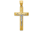 FJC Finejewelers 14k Two-tone Gold Bright Cut Crucifix Charm