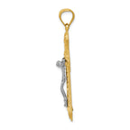 FJC Finejewelers 14k Two-tone Gold Bright Cut Passion Crucifix Charm