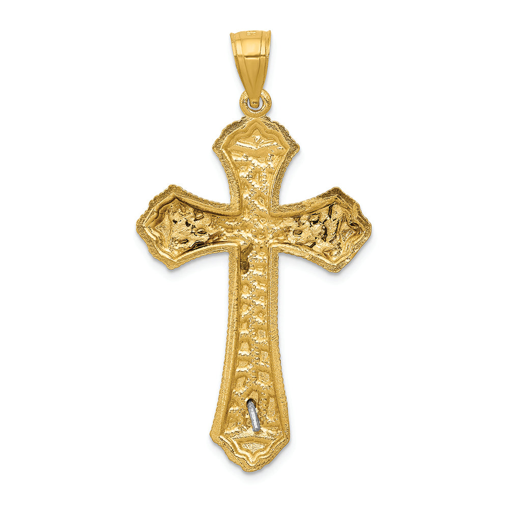 FJC Finejewelers 14k Two-tone Gold Bright Cut Passion Crucifix Charm