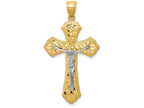 FJC Finejewelers 14k Two-tone Gold Bright Cut Passion Crucifix Charm