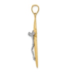 FJC Finejewelers 14k Two-tone Gold Bright Cut Latin Crucifix Charm
