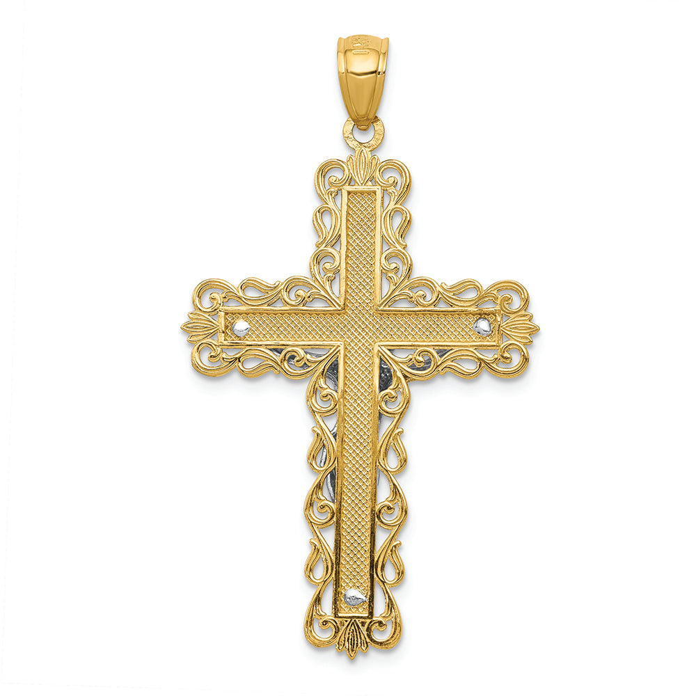 FJC Finejewelers 14k Two-tone Gold Crucifix Charm