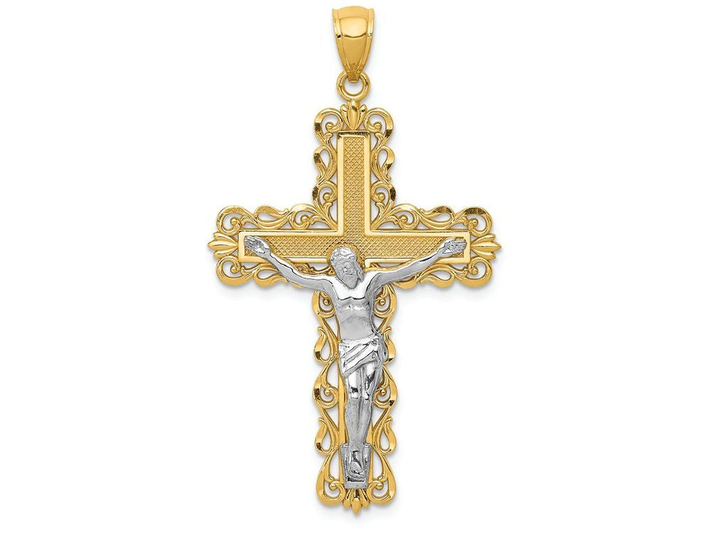 FJC Finejewelers 14k Two-tone Gold Crucifix Charm